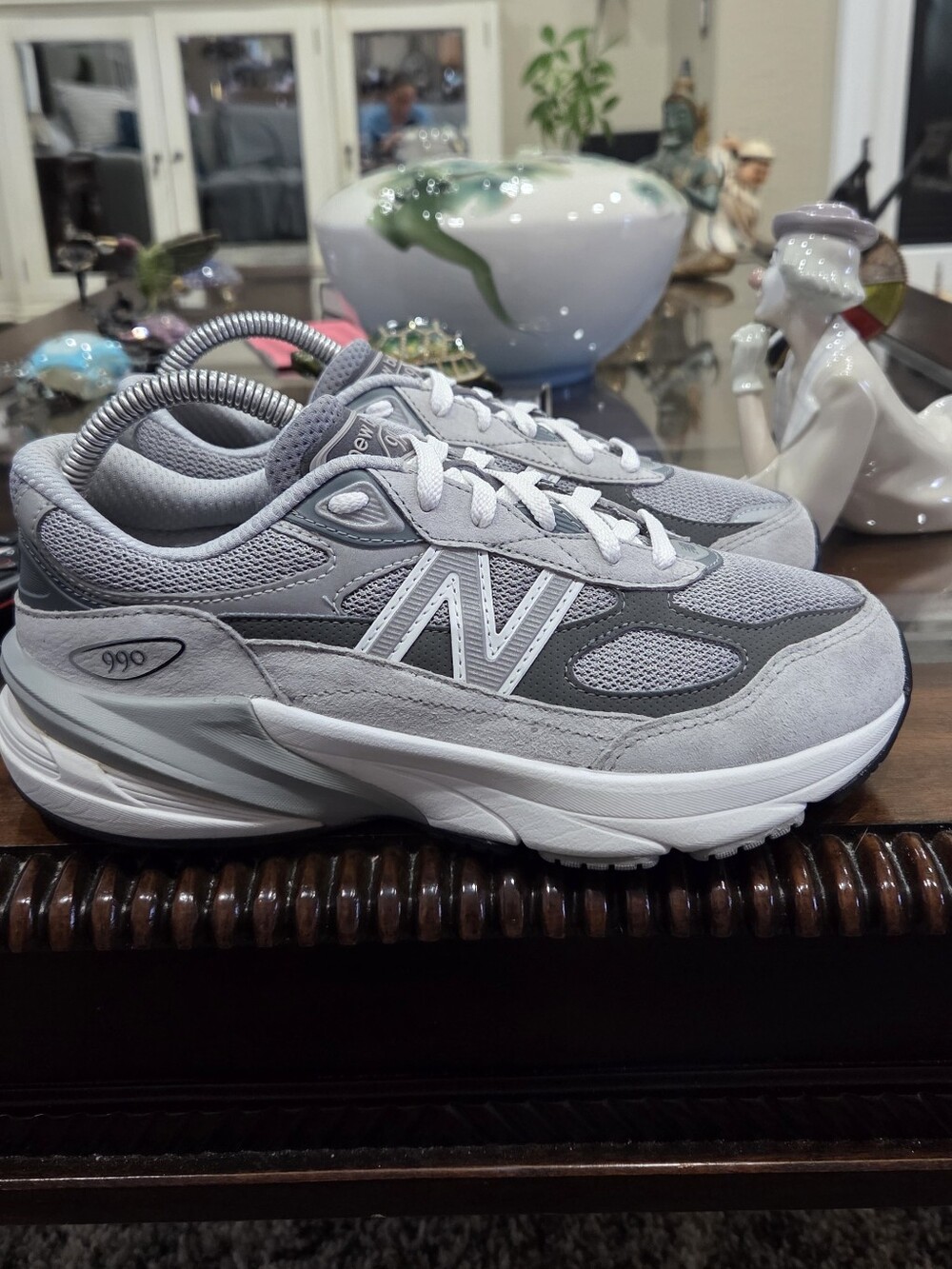 New Balance 990 Women's Gray Mesh & Suede Sneakers